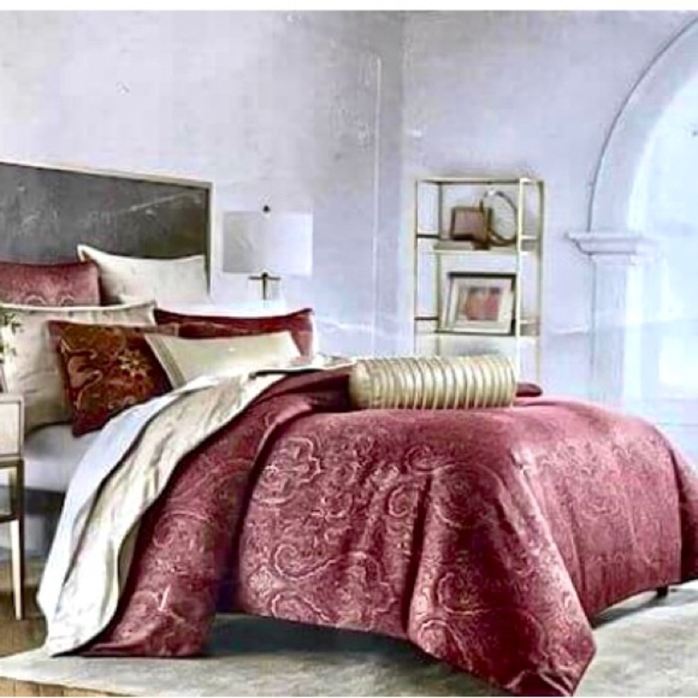 Hotel Collection Classic $385 Full Queen Regal Paisley Comforter Cover Duvet NEW